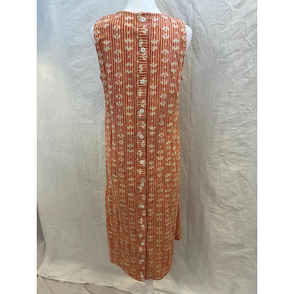 Ace & Jig Sleeveless Handwoven Cotton Shift Midi Dress S, Button Back - Picture 4 of 8